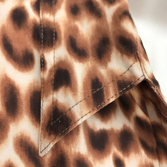 Lucky Brand Women's 100% Silk Animal Print Collared Long Sleeves Shirt Size M - Picture 9 of 9
